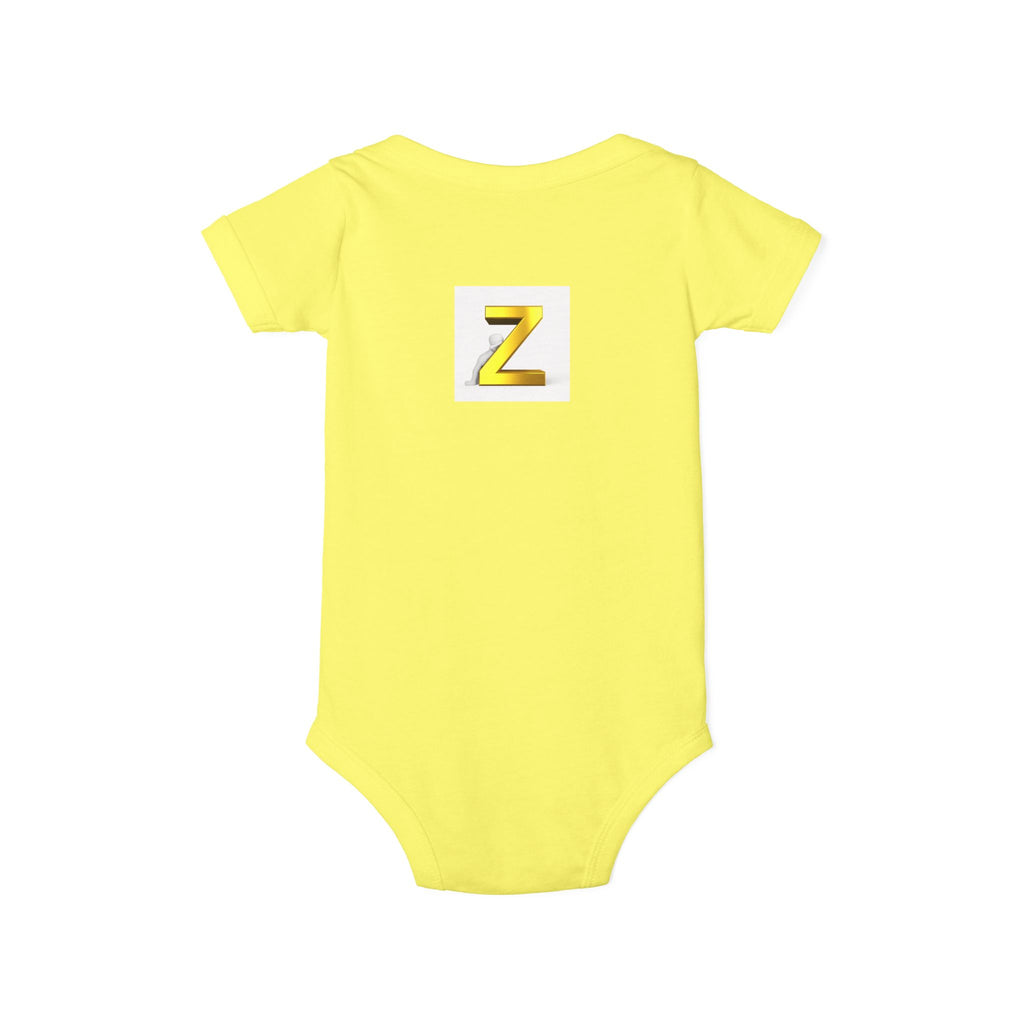 Gold Letter Z Infant Onesie | Baby Monogram Bodysuit