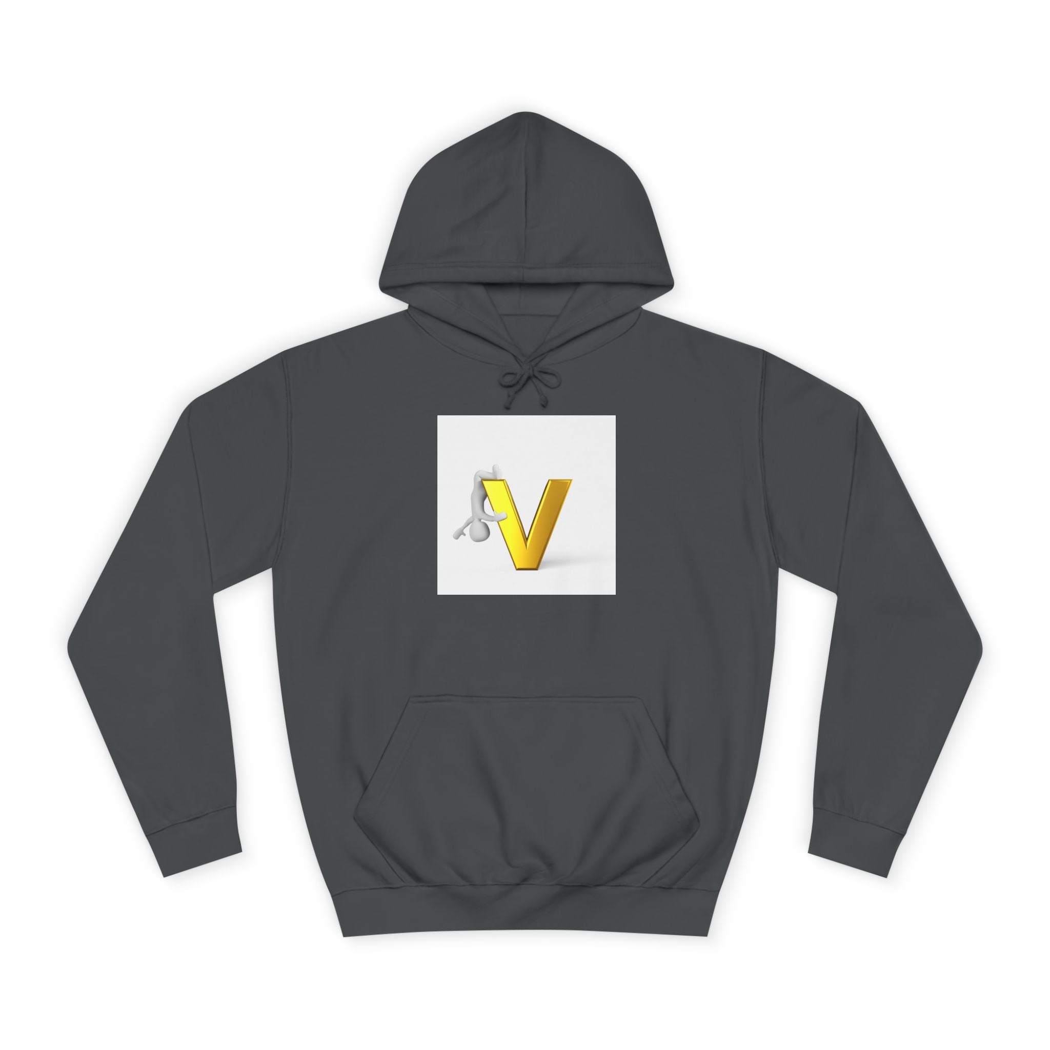 Sweat à capuche 3D lettre V dorée | Sweat initial lettre V