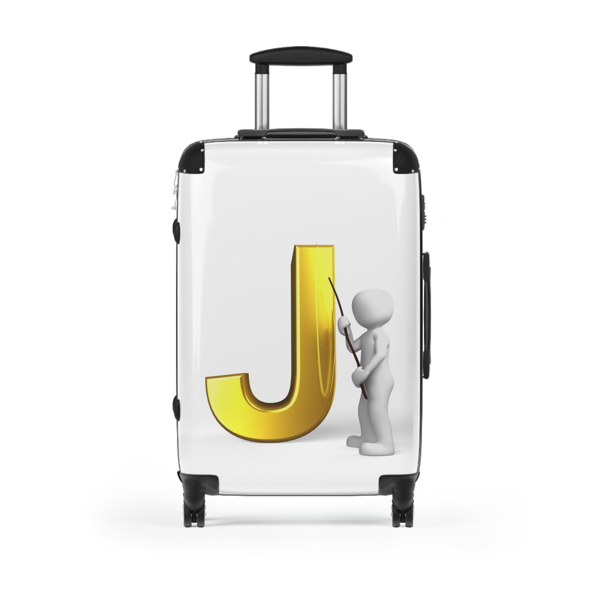 Gold Letter J Monogram Suitcase | Personalized Initial Luggage