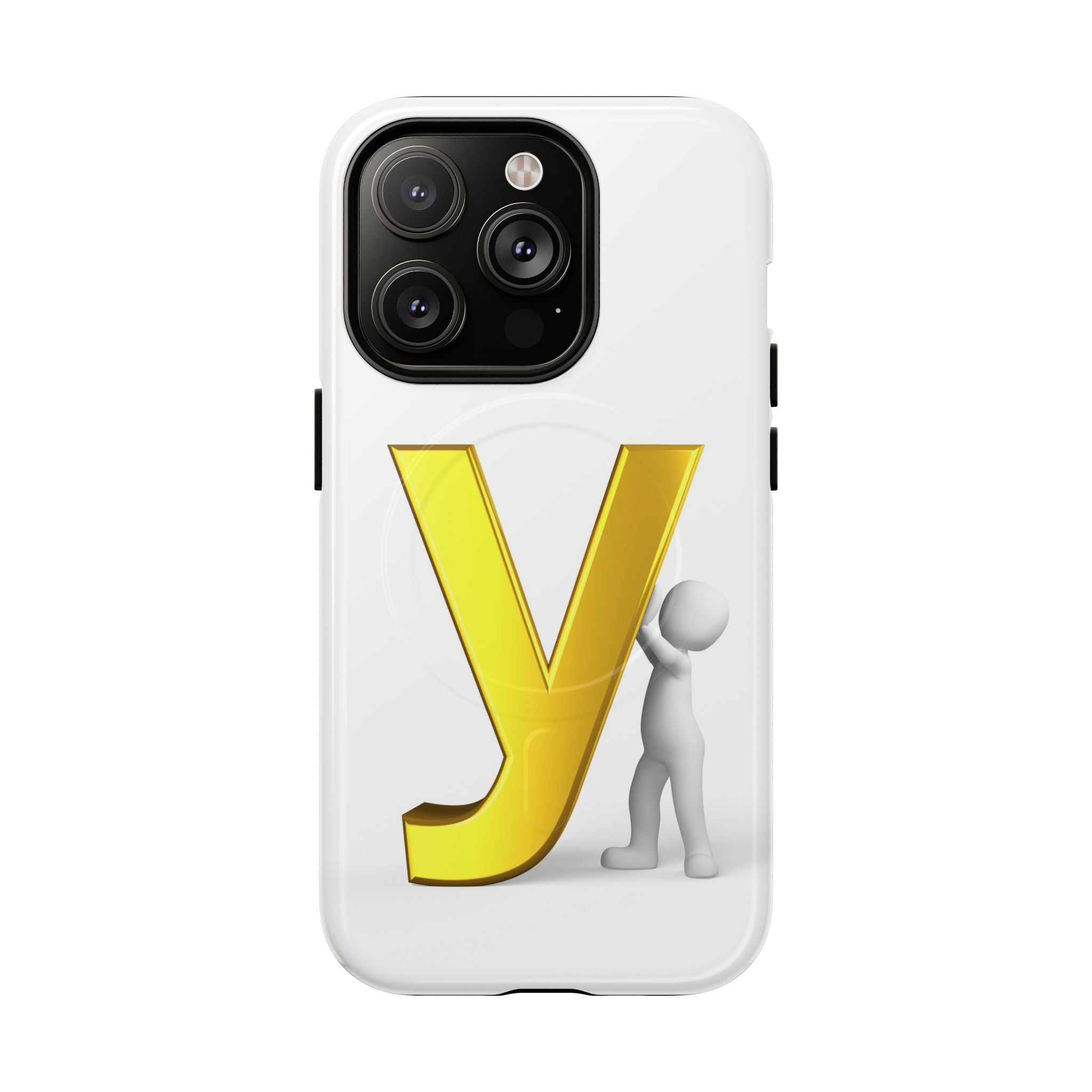 Coque de téléphone en or lettre Y | Coques magnétiques robustes
