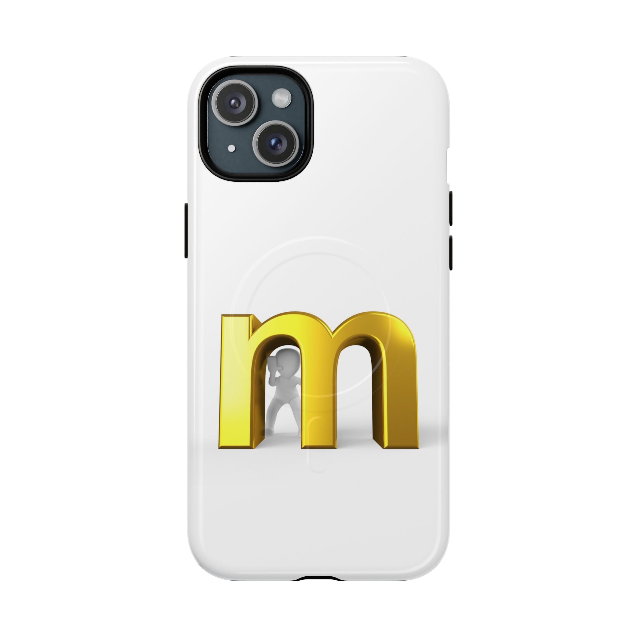 Coque de téléphone Lettre M dorée | Coque magnétique renforcée, Initiale Monogramme