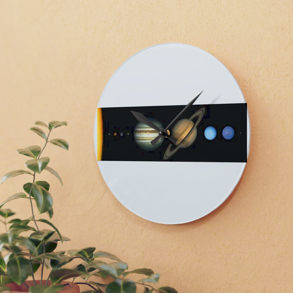 Solar System Planets Acrylic Wall Clock | Space Planet Design