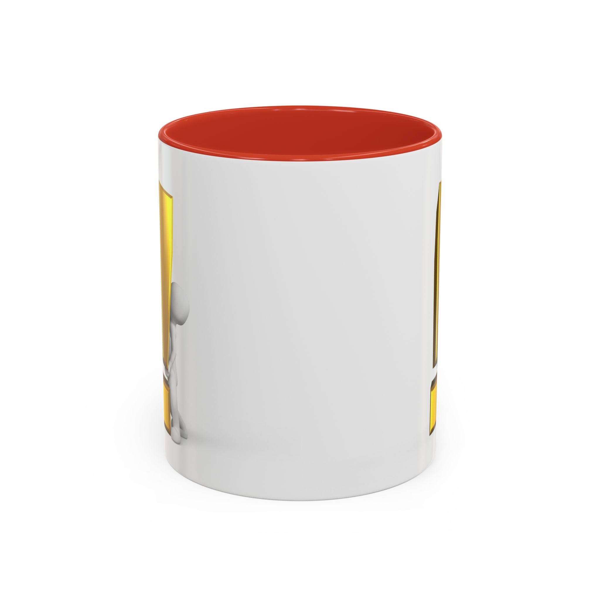Mug Bonhomme Allumette Tenant un Point d'Exclamation Doré | Mug à Café Original 325ml 444ml
