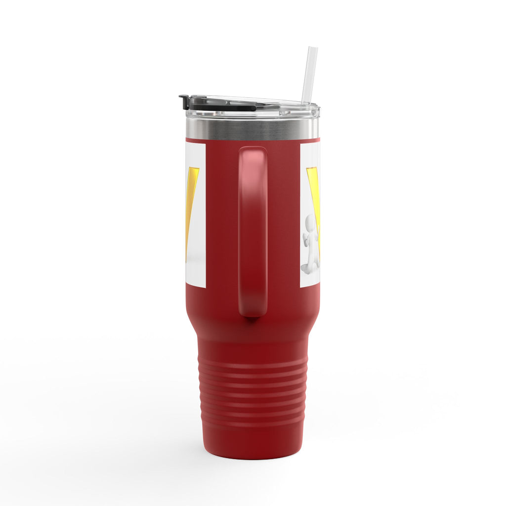 3D Letter V Design Travel Mug | 40oz Insulated Tumbler