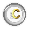 Gold Letter C Initial Compact Travel Mirror | Monogram Pocket Mirror