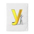 Gold Letter Y duvet cover | Monogram initial cotton duvet