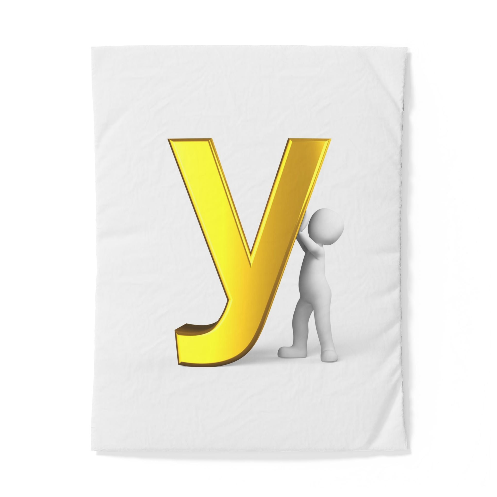 Gold Letter Y duvet cover | Monogram initial cotton duvet