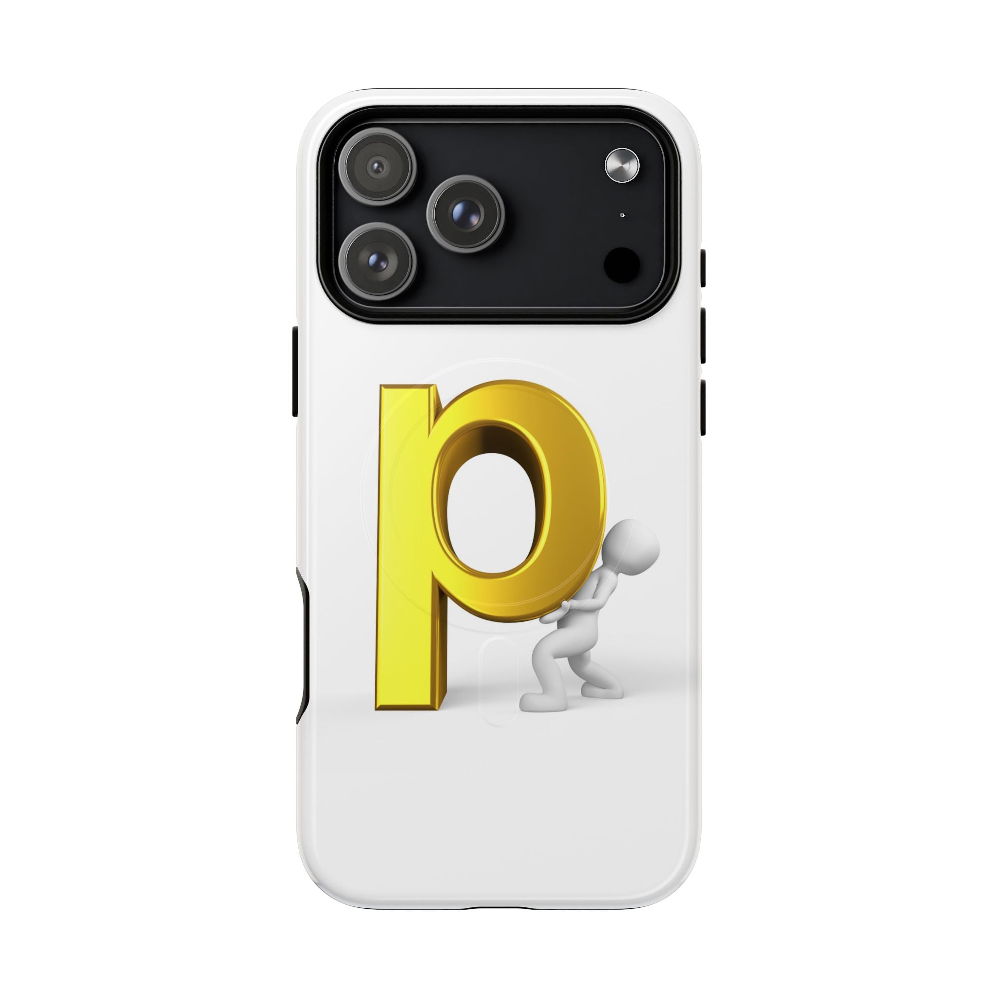 3D Gold Letter P Phone Case | Tough Magnetic Phone Case