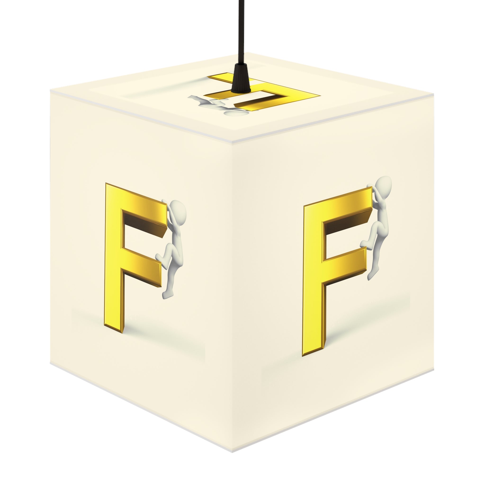 Climbing F Letter Light Cube Lamp | Alphabet Nightlight, Kids Room Decor