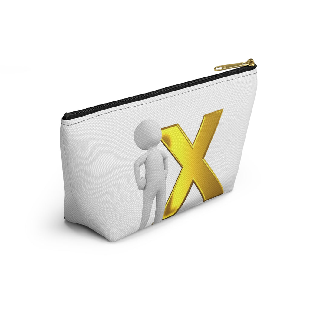 3D Stick Figure with Gold X Accessory Pouch