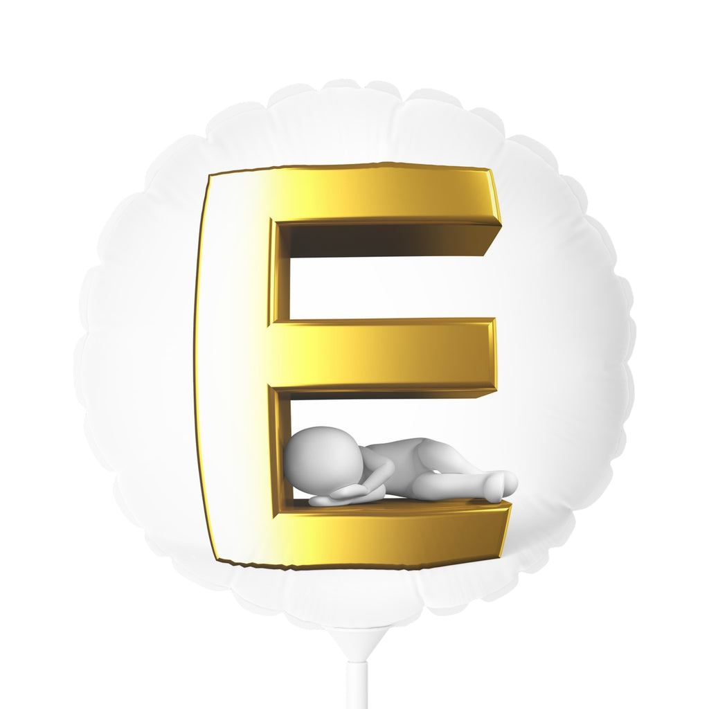 Gold Letter E Balloon 11" Round Mylar Balloon