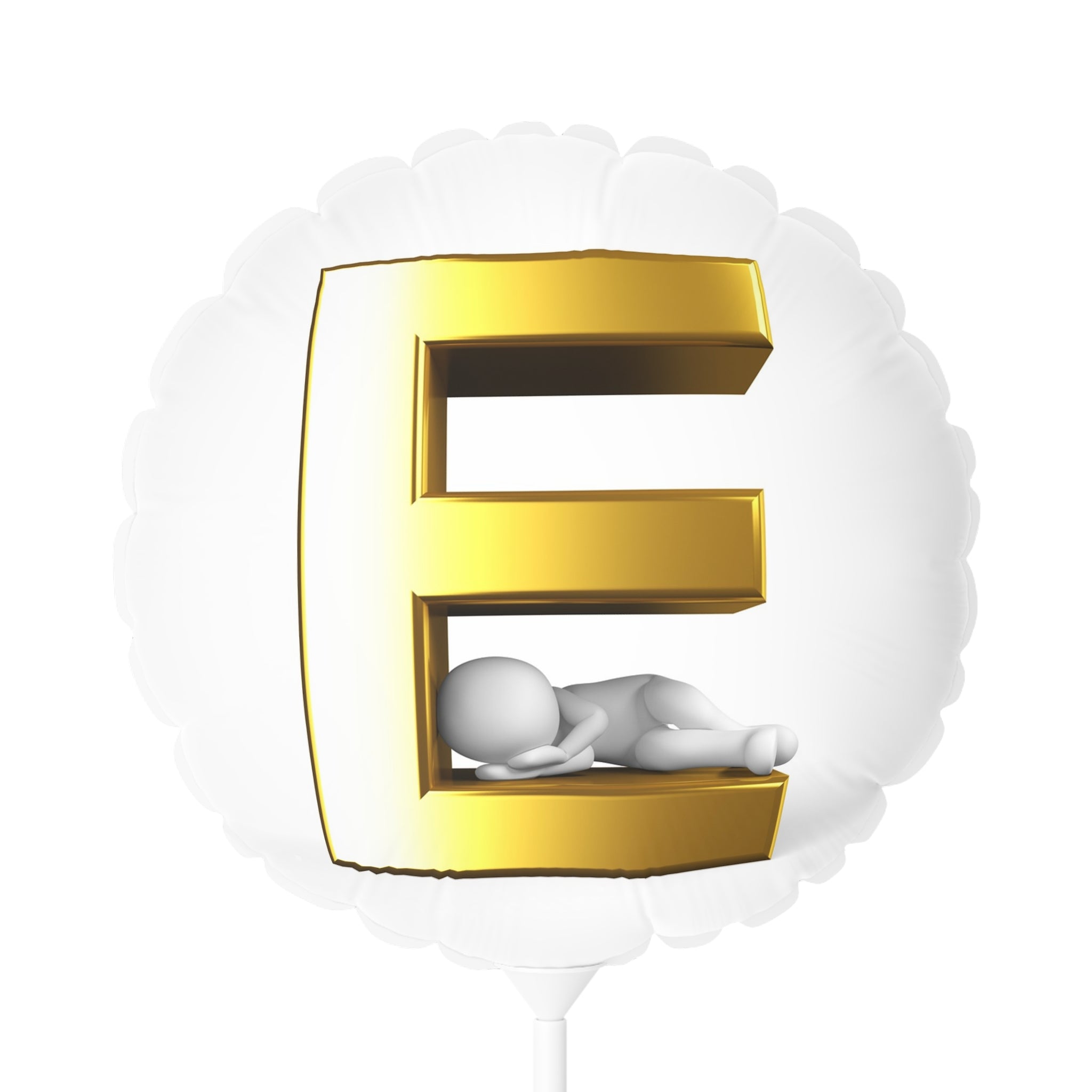 Gold Letter E Balloon 11" Round Mylar Balloon