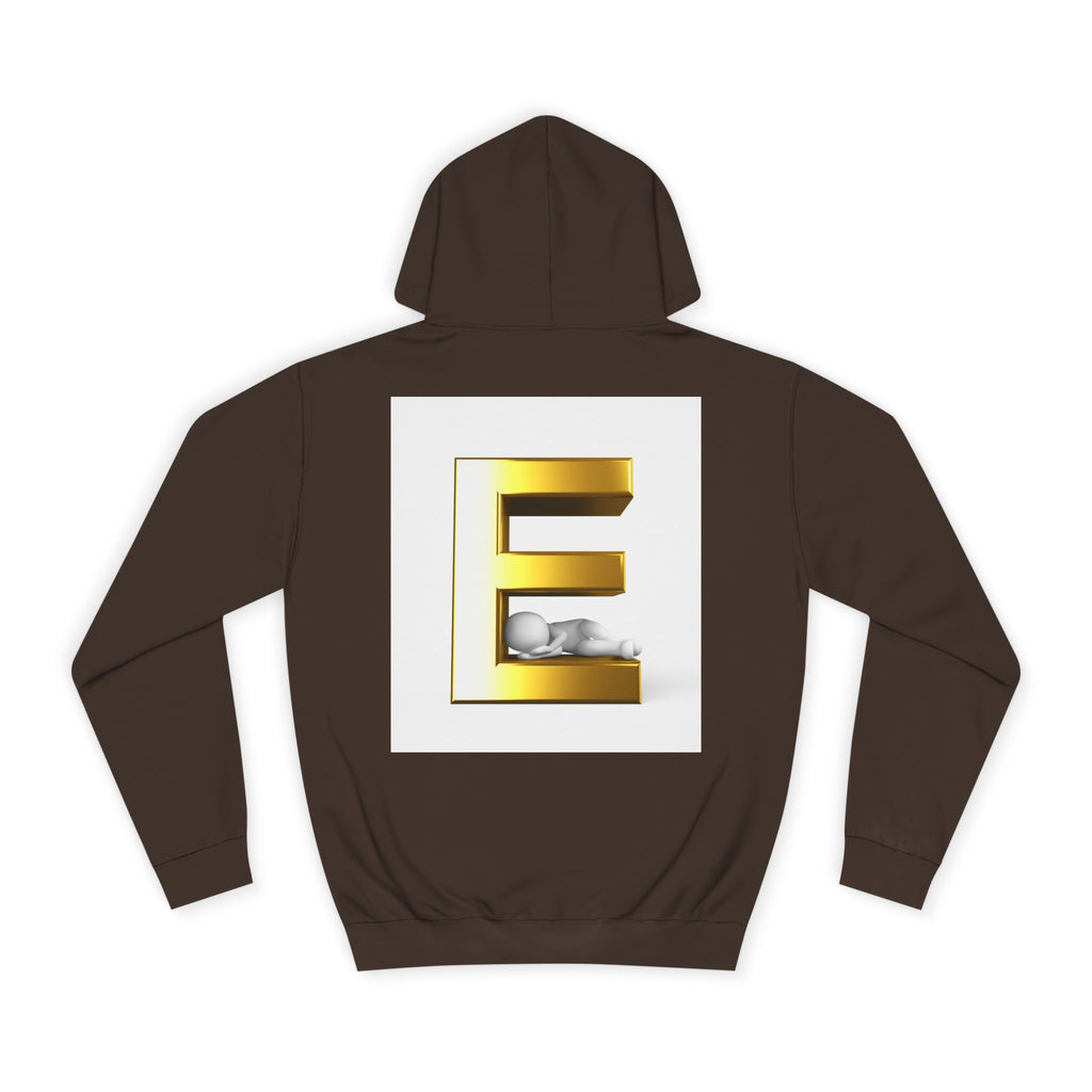 Gold 3D Letter E Hoodie | Monogram Initial Sweatshirt