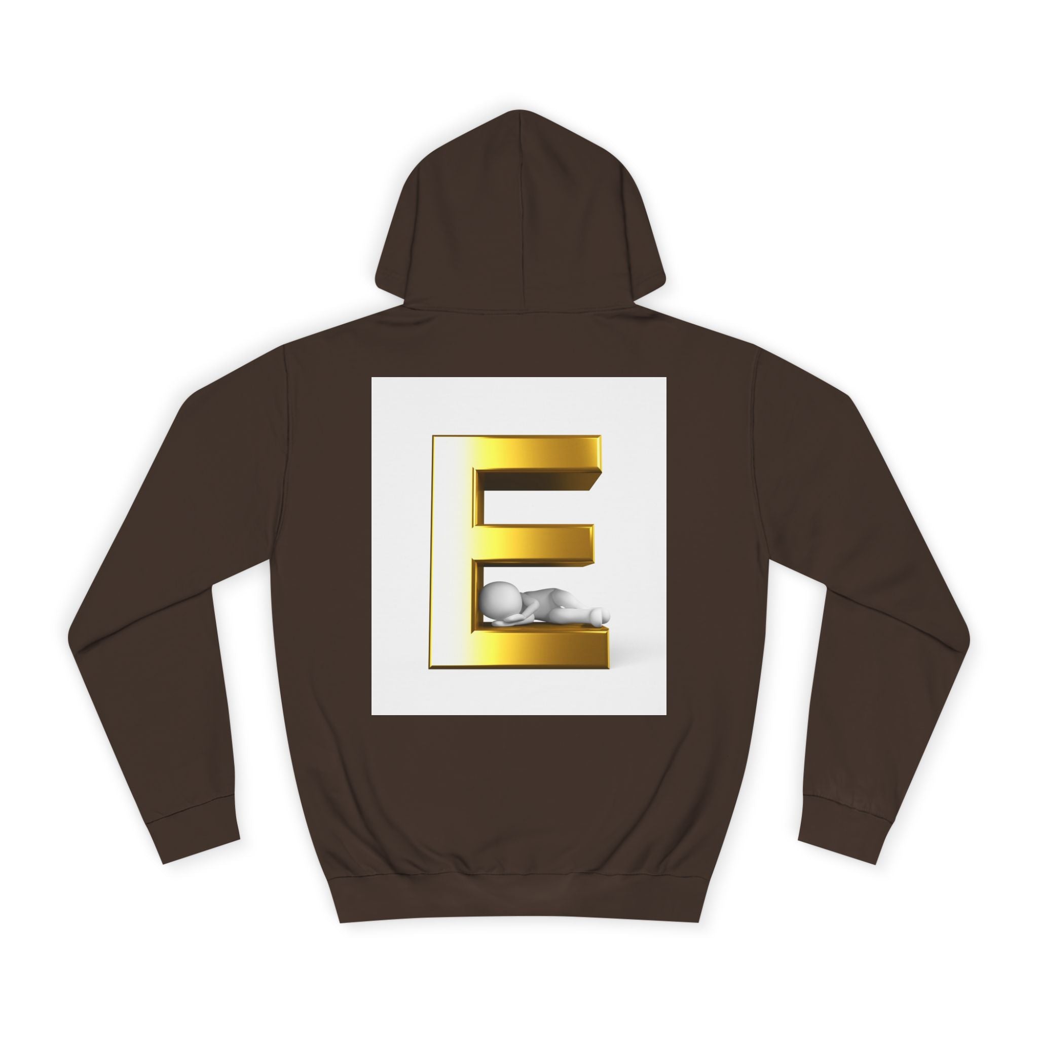 Gold 3D Letter E Hoodie | Monogram Initial Sweatshirt