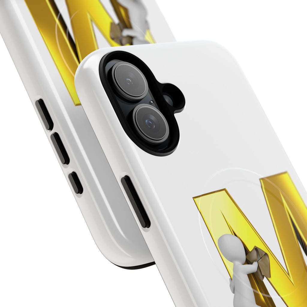 Gold Letter M with Worker Phone Case | Magnetic Tough Case
