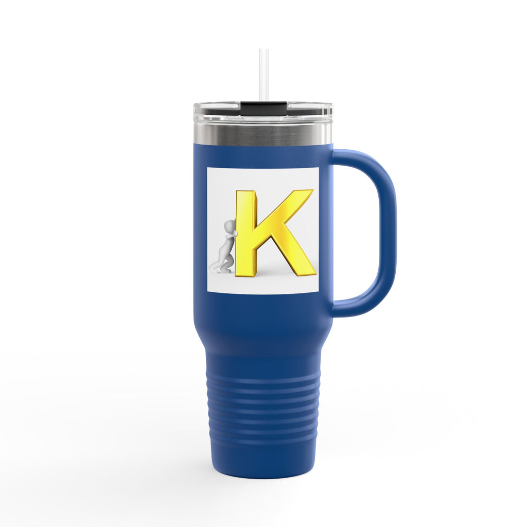 Yellow 3D Letter K monogram Insulated Travel Mug | 40oz