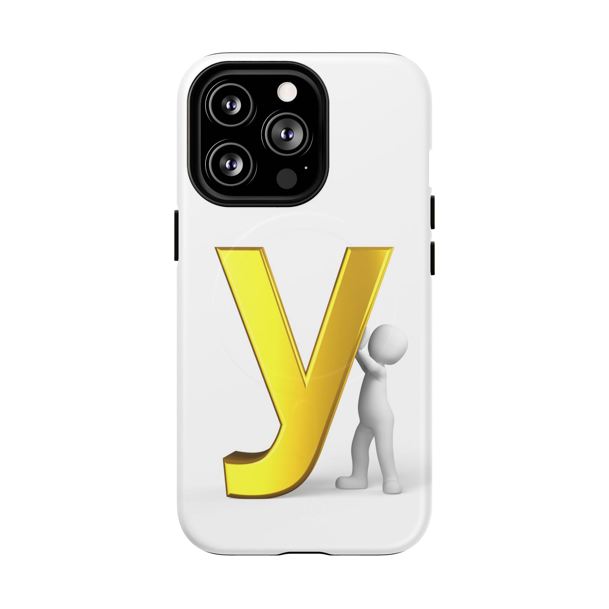 Coque de téléphone en or lettre Y | Coques magnétiques robustes