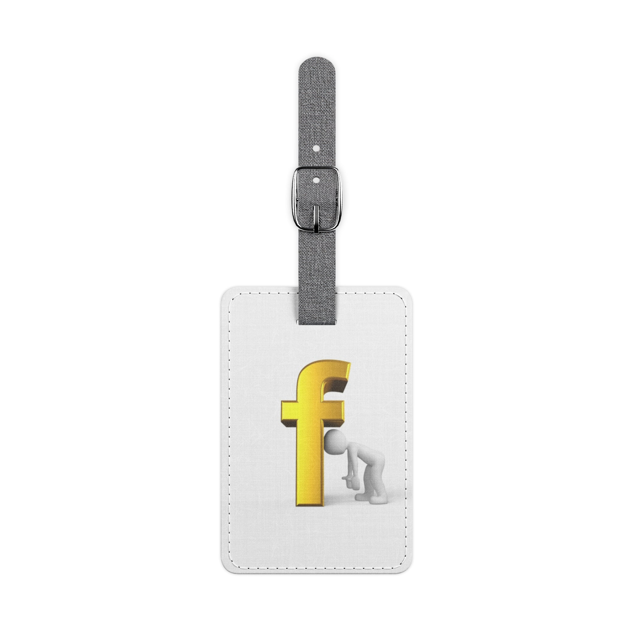 Yellow Letter F Monogram Luggage Tag