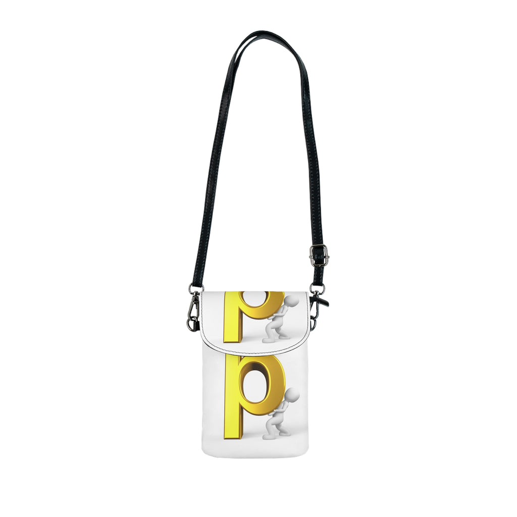 Yellow Letter P with 3D Figures Phone Wallet