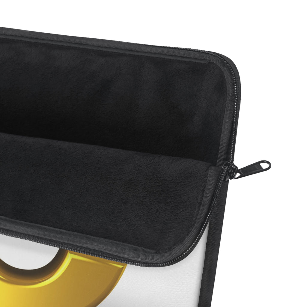 Golden Letter E Laptop Sleeve | Alphabet Monogram, Minimalist Typographic Design