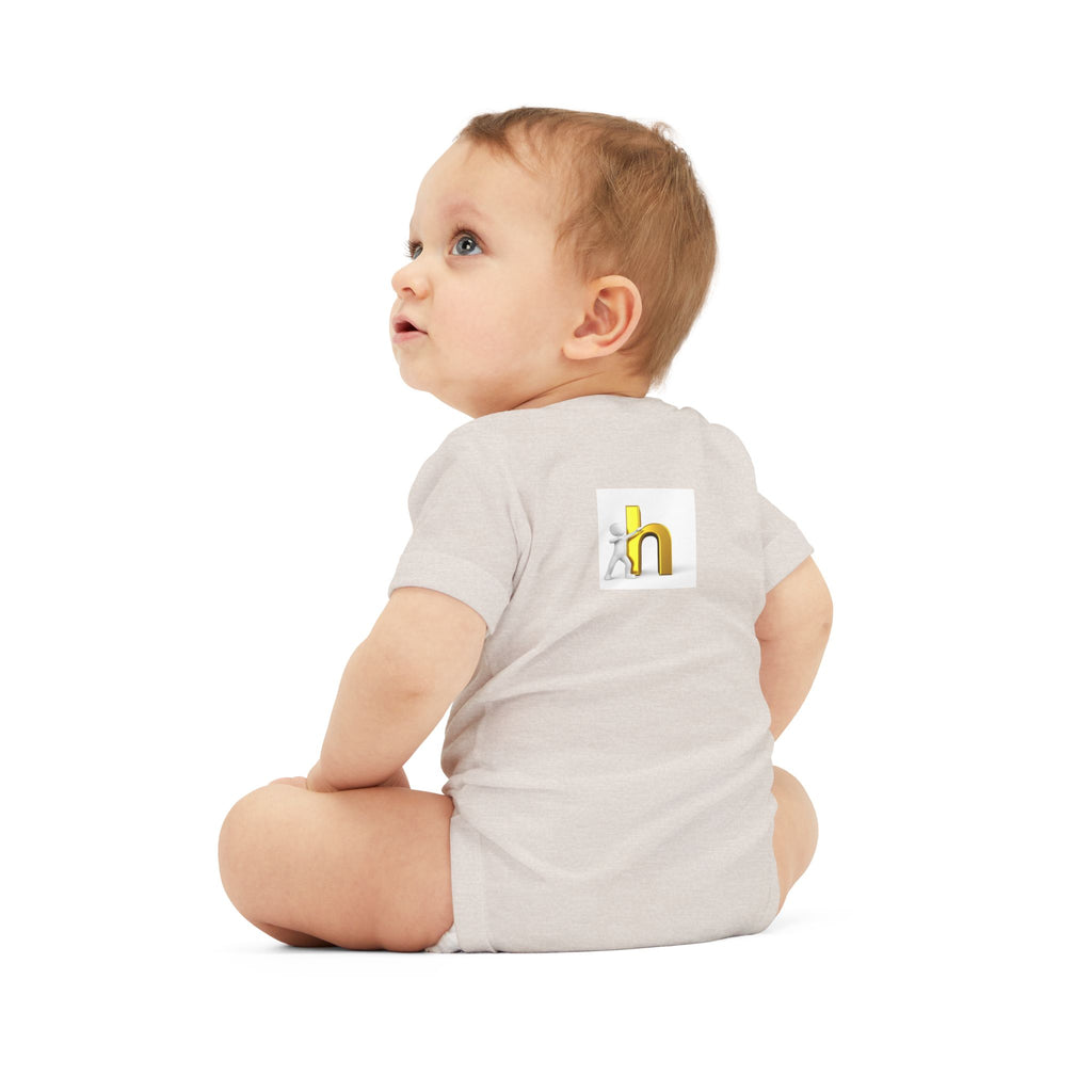 Yellow 3D Letter H Infant Jersey One Piece | Baby Bodysuit