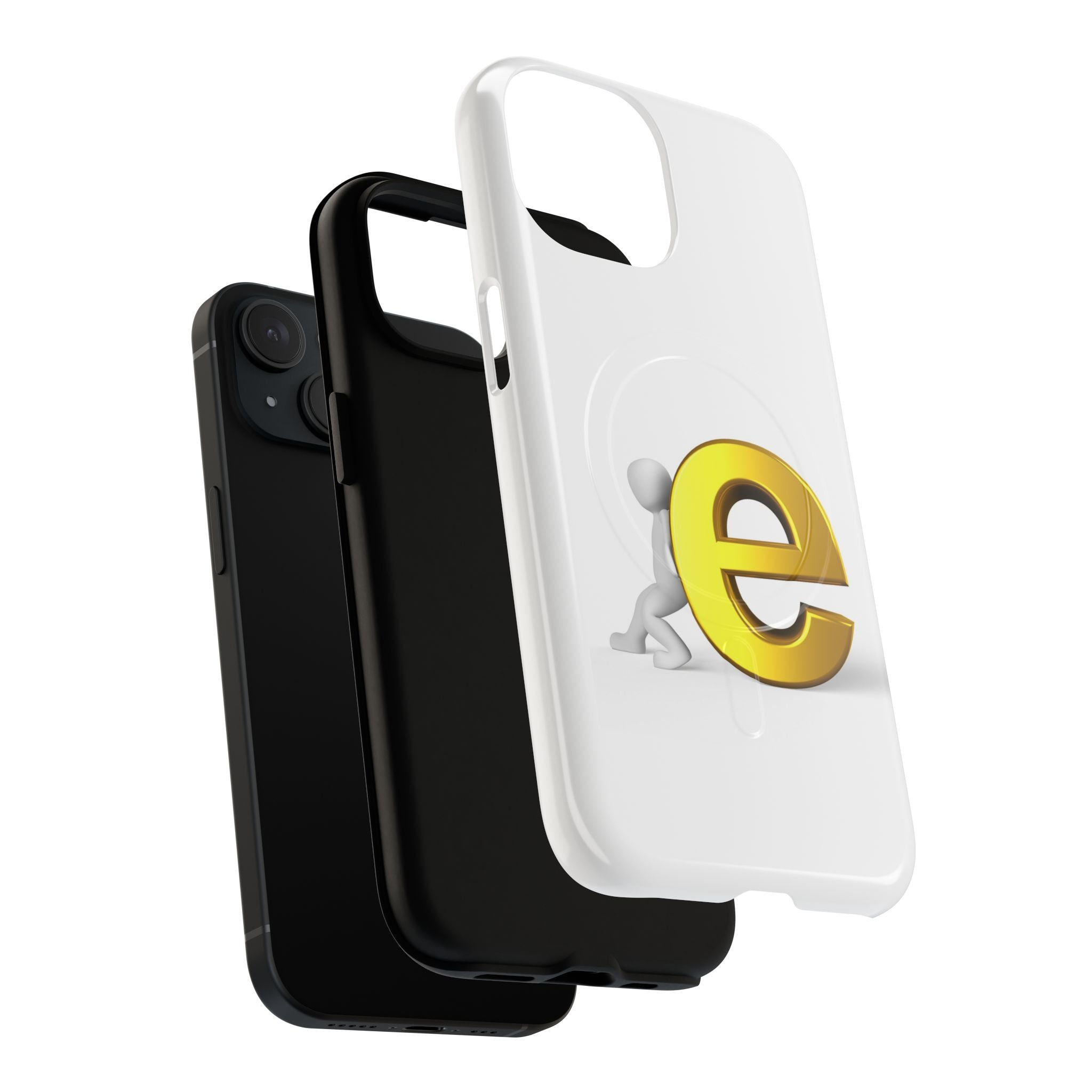 3D Gold Letter E Phone Case | Tough Magnetic Case