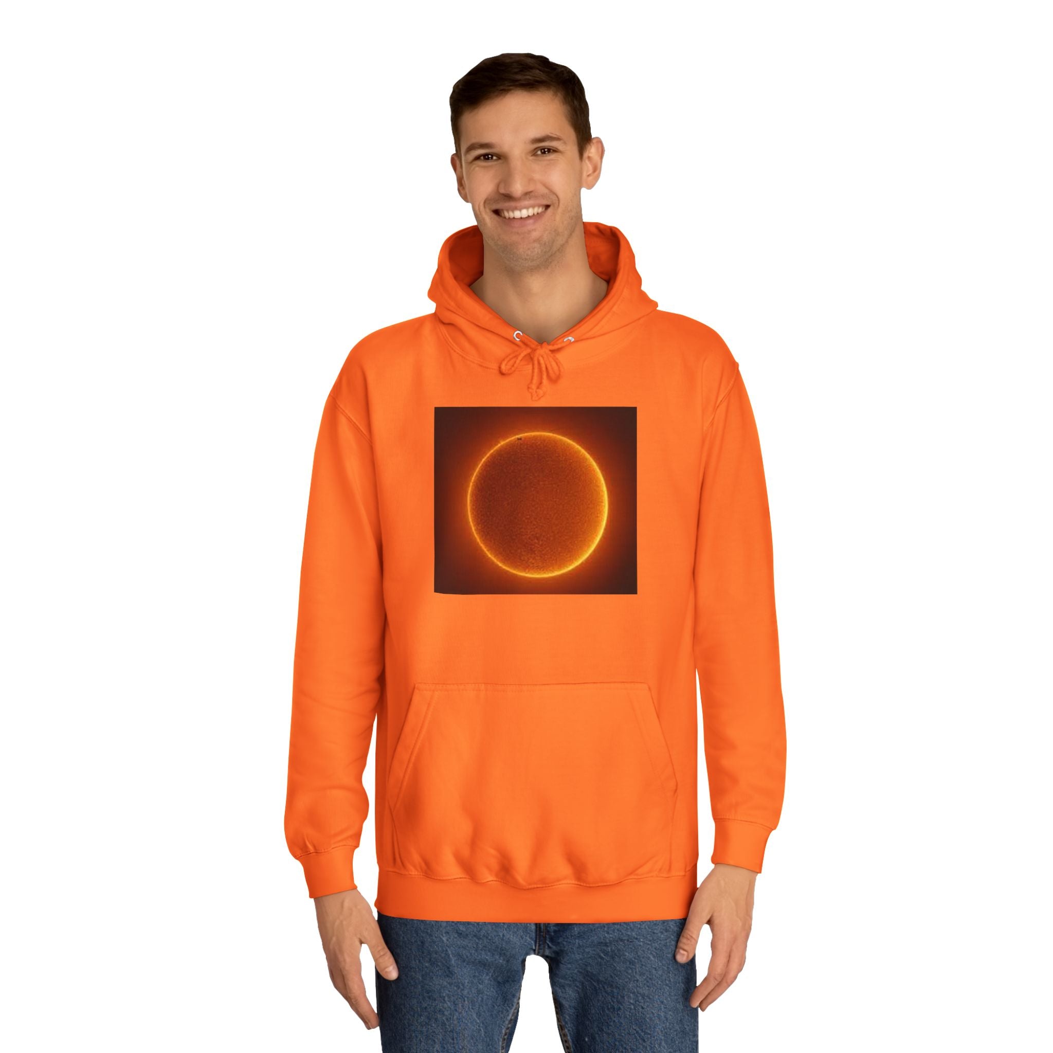 Fiery Solar Ring Hoodie | Sun Eclipse Graphic, Space Astronomy Sweatshirt
