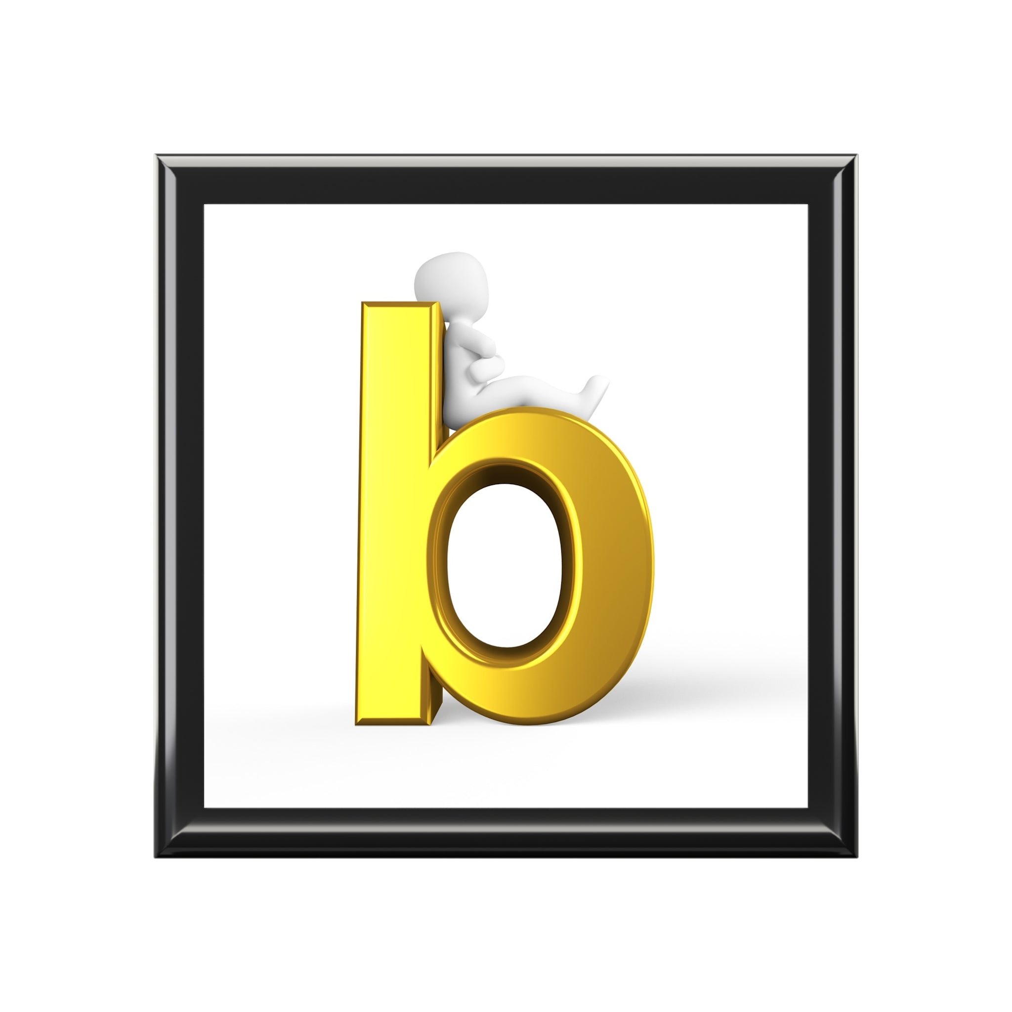 Gold Letter B Initial Jewelry Box | Personalized Monogram Keepsake