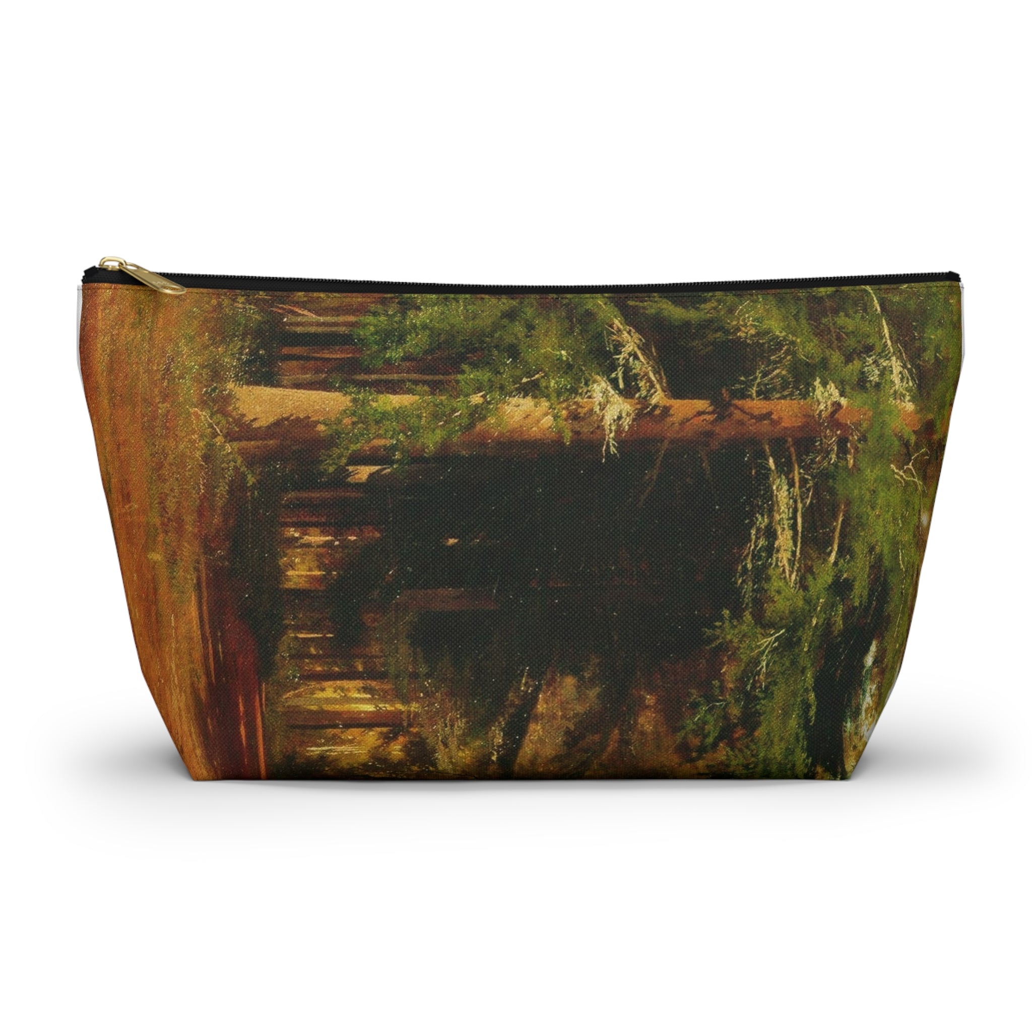 Trousse à accessoires Forest Path | Trousse de toilette à fond plat, imprimé nature forêt
