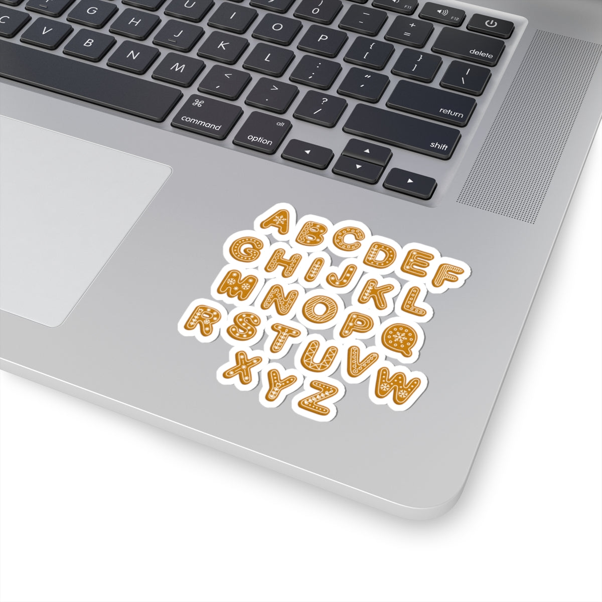Gingerbread Alphabet Stickers Kiss-Cut Sticker Sheet | Cookie Letter Decals
