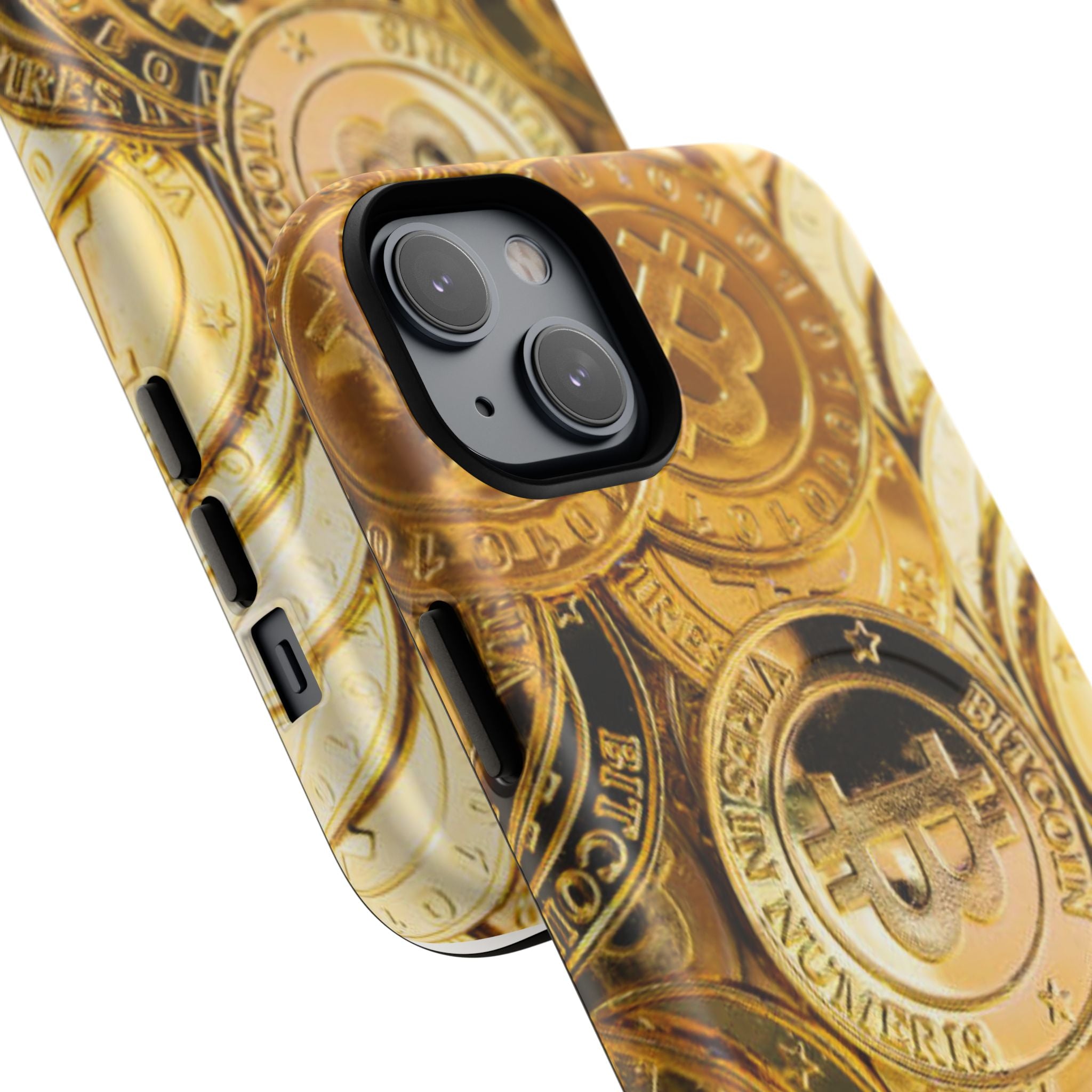 Gold Bitcoin Coins Phone Case | Tough Magnetic Case