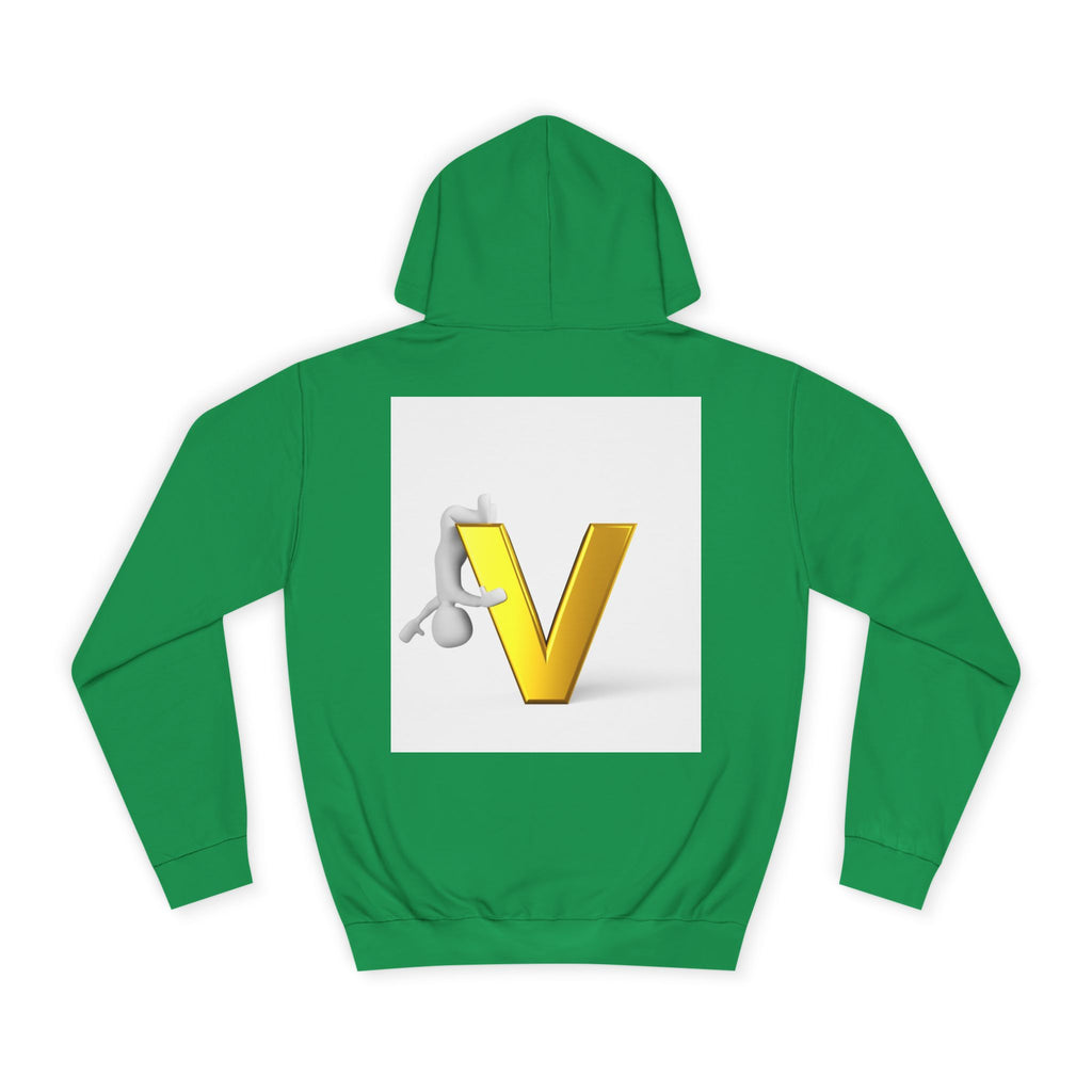 3D Gold Letter V Hoodie | Letter V Initial Sweatshirt