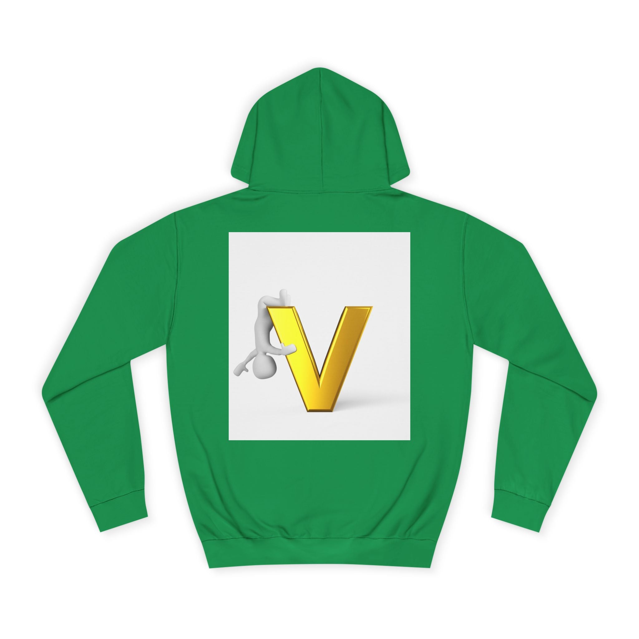 3D Gold Letter V Hoodie | Letter V Initial Sweatshirt