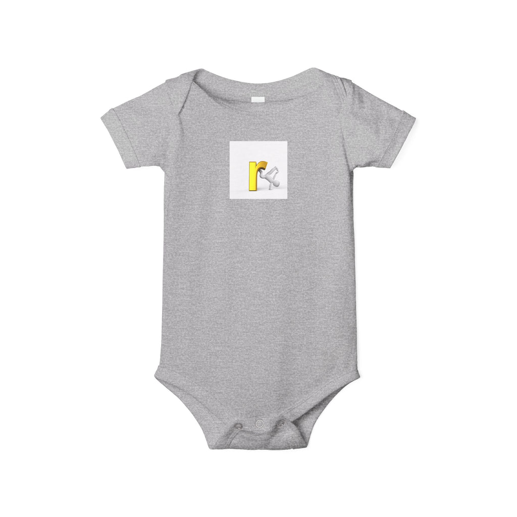 Yellow Letter R Monogram Baby Onesie | Infant Jersey One Piece