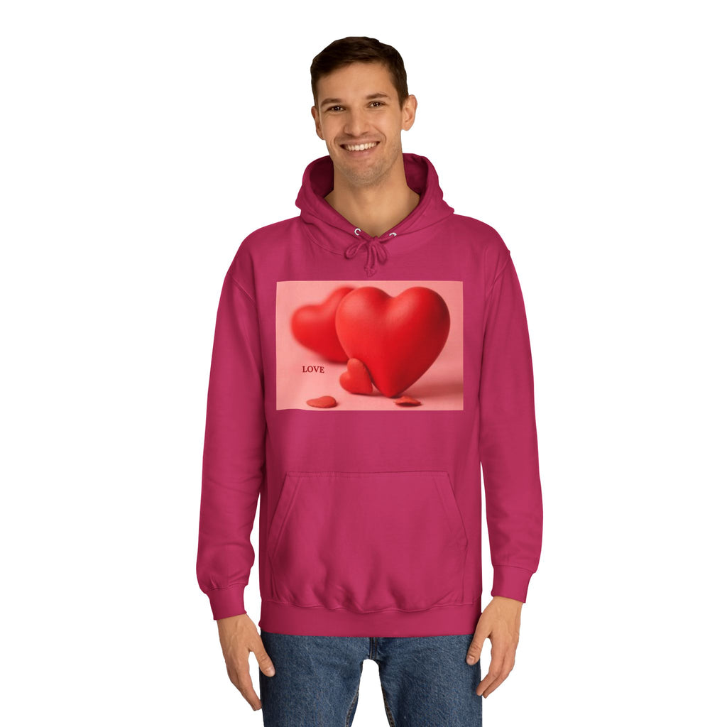 Cute 3D Heart Illustration Hoodie | Love Graphic Pullover