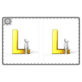 3D Gold Letter L with Sitting Figure Tablet Folio Case | Initial Monogram