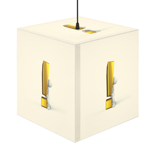 Figurine 3D avec lampe cube lumineuse en or | Éclairage d'appoint moderne