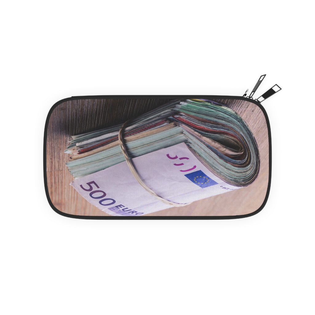 Stack of Euro Bills Passport Wallet | Money Roll Travel Accessory