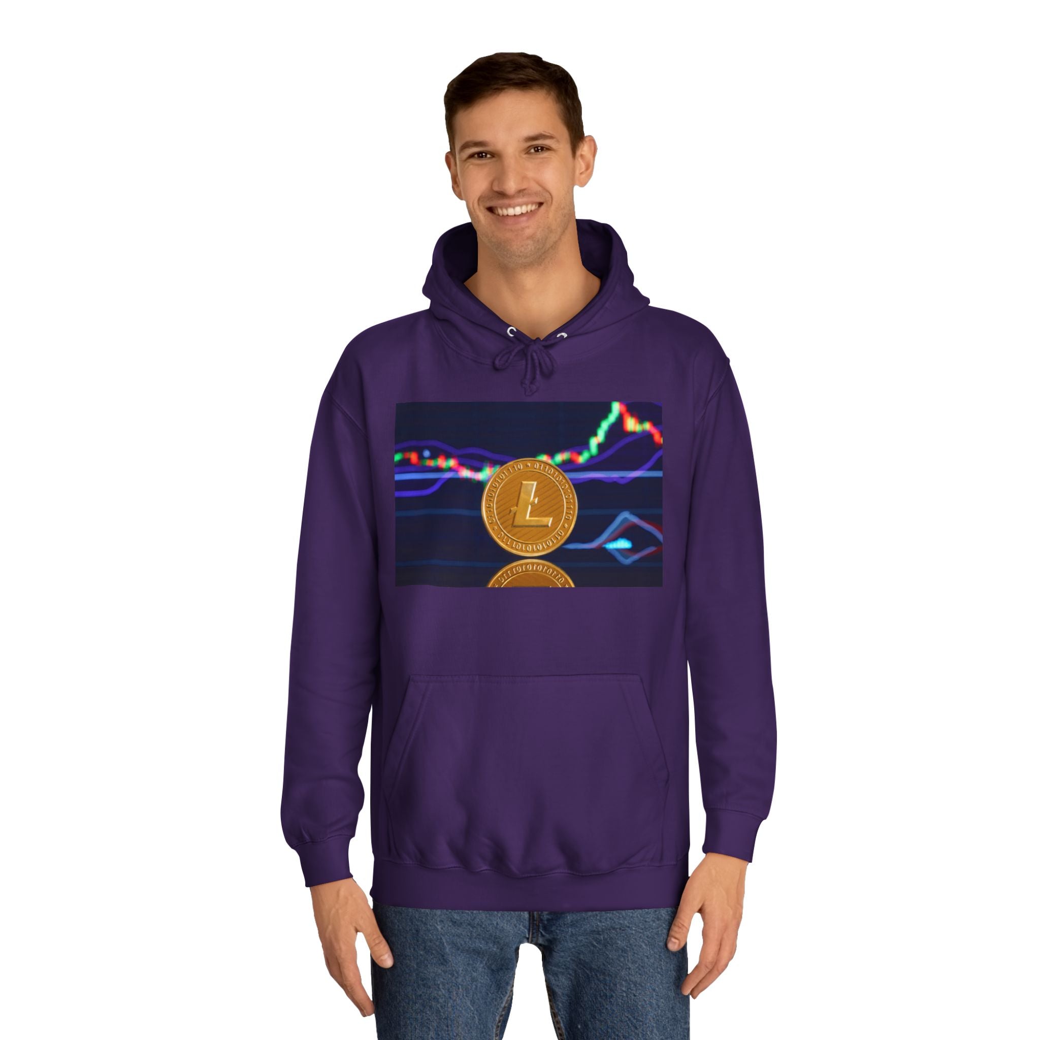 Litecoin Coin Graphic Hoodie | Crypto Chart Design, Digital Currency Apparel