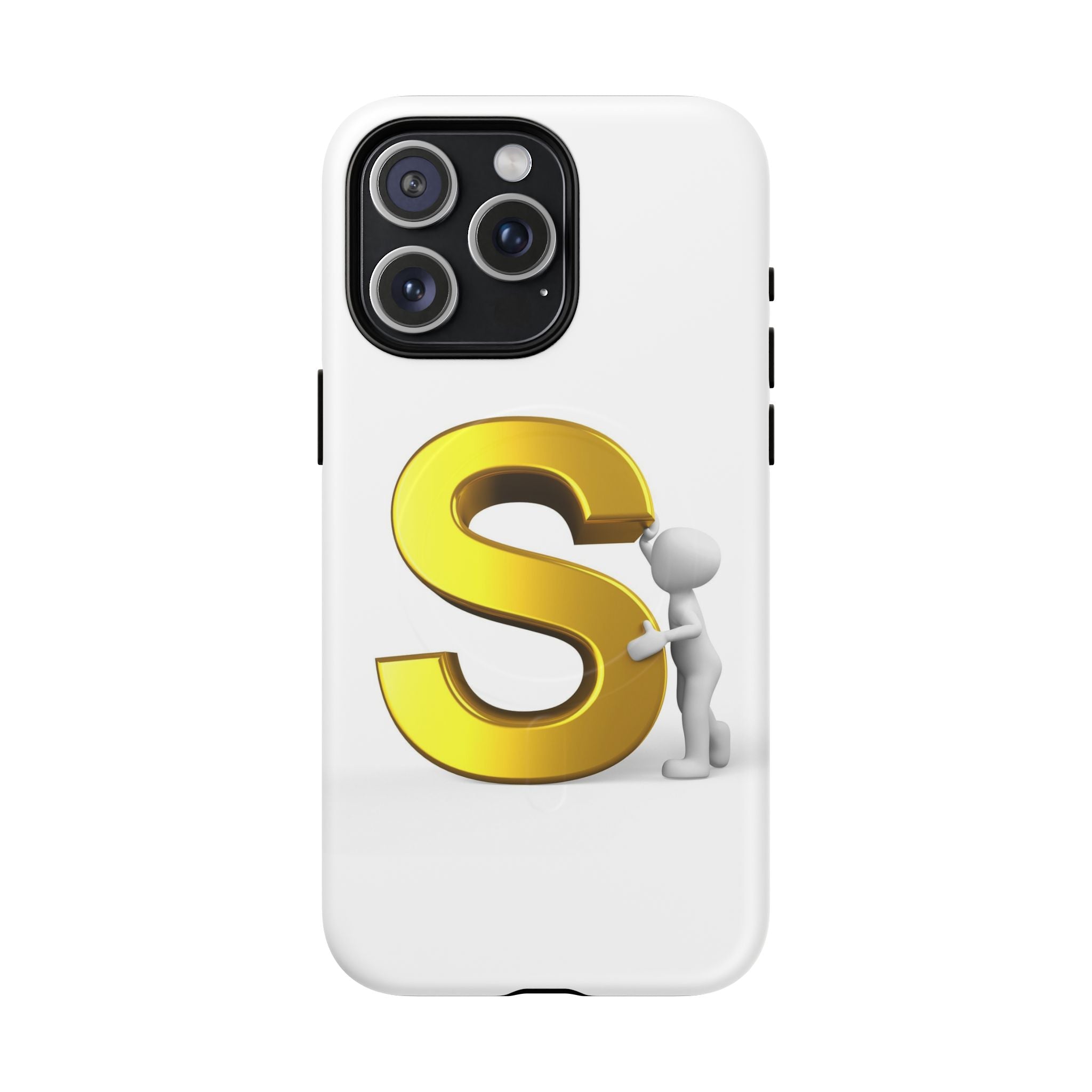Coque de téléphone à monogramme S doré | Coque magnétique robuste