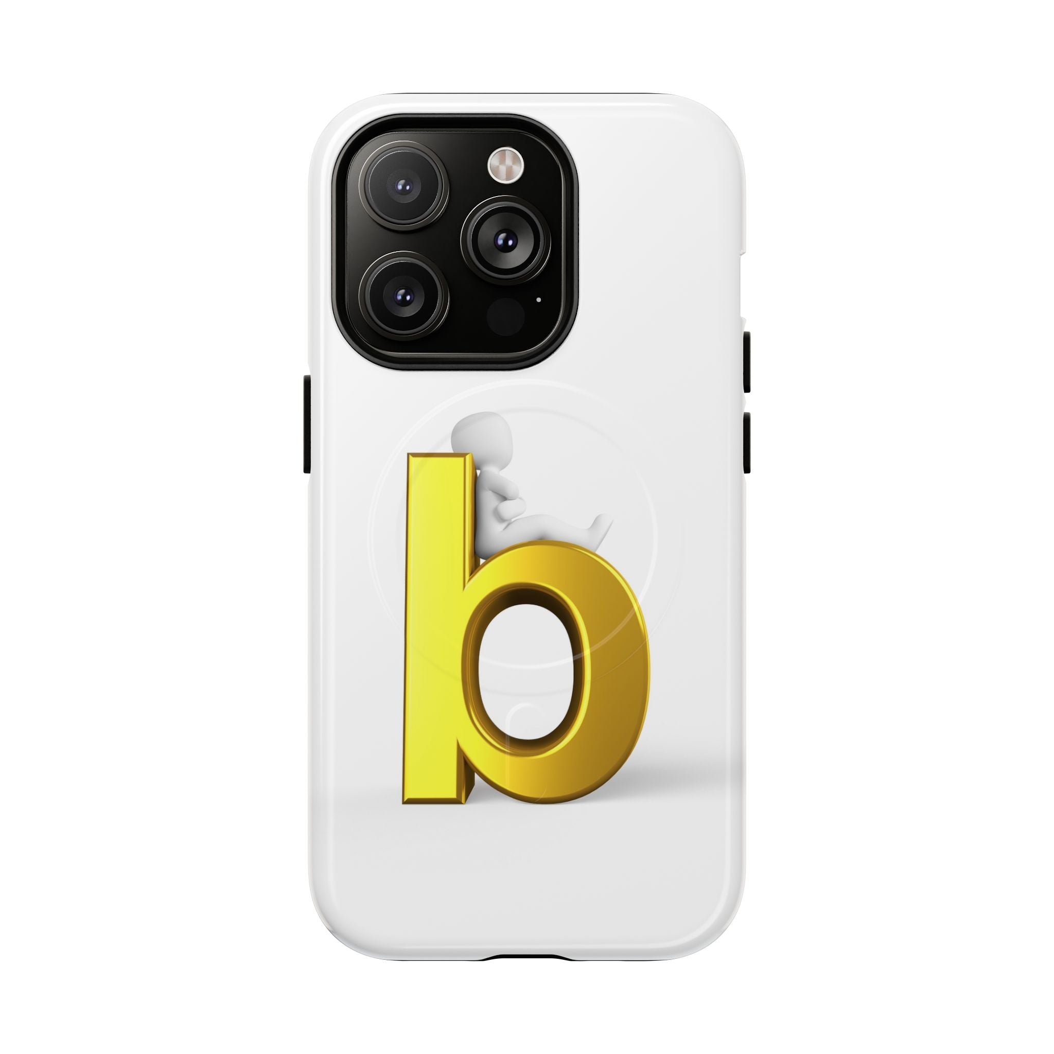 Coque de téléphone Lettre B dorée | Coque magnétique robuste