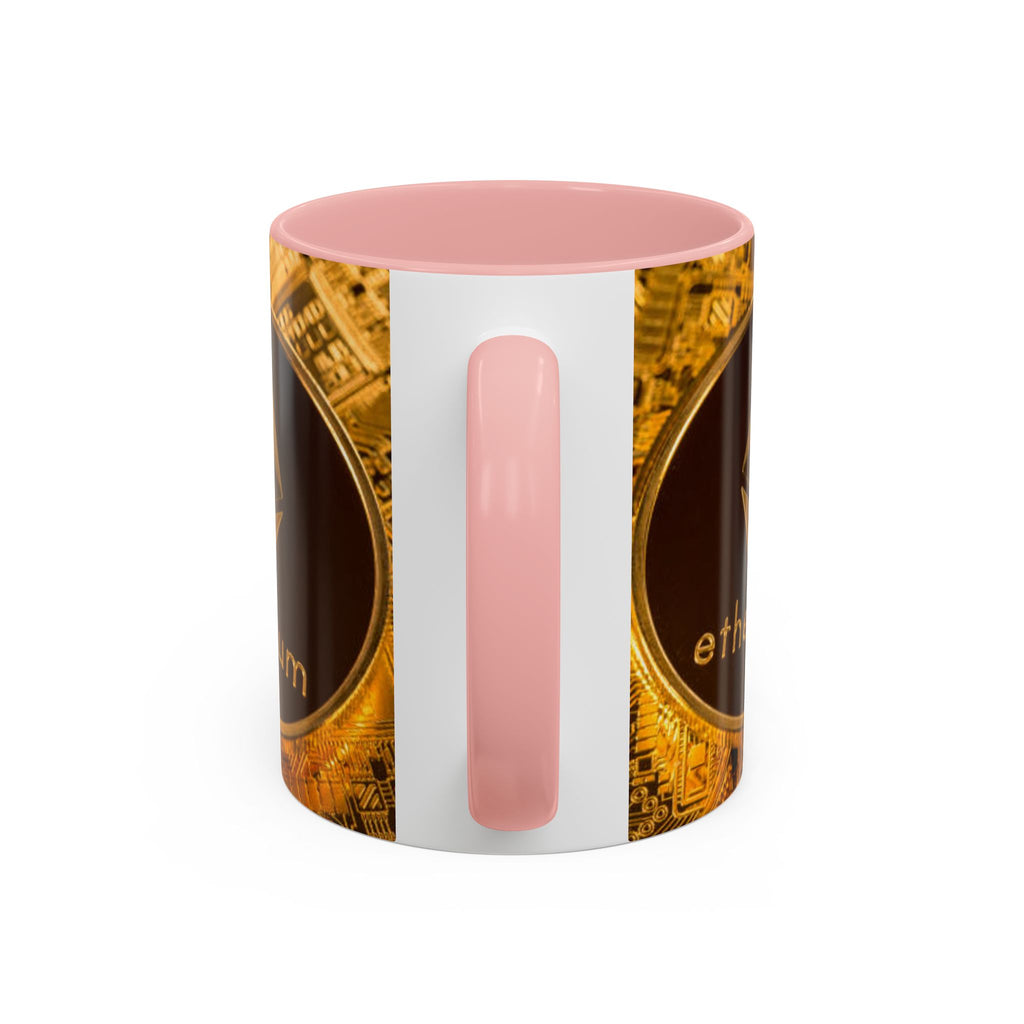 Ethereum Coin Accent Mug | Crypto Logo Coffee Mug