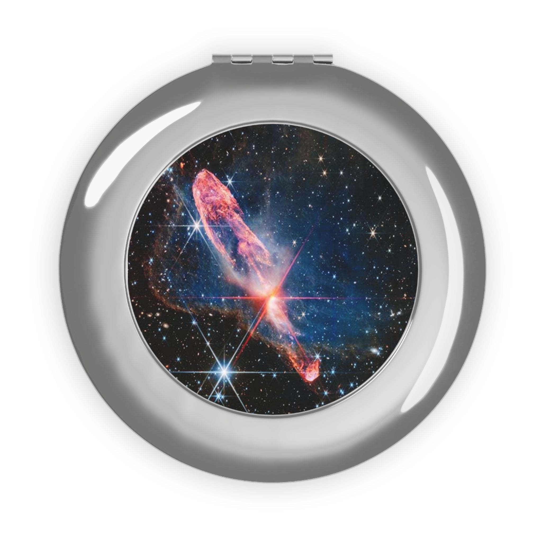 Cosmic Nebula Compact Travel Mirror | Space Galaxy Makeup Mirror