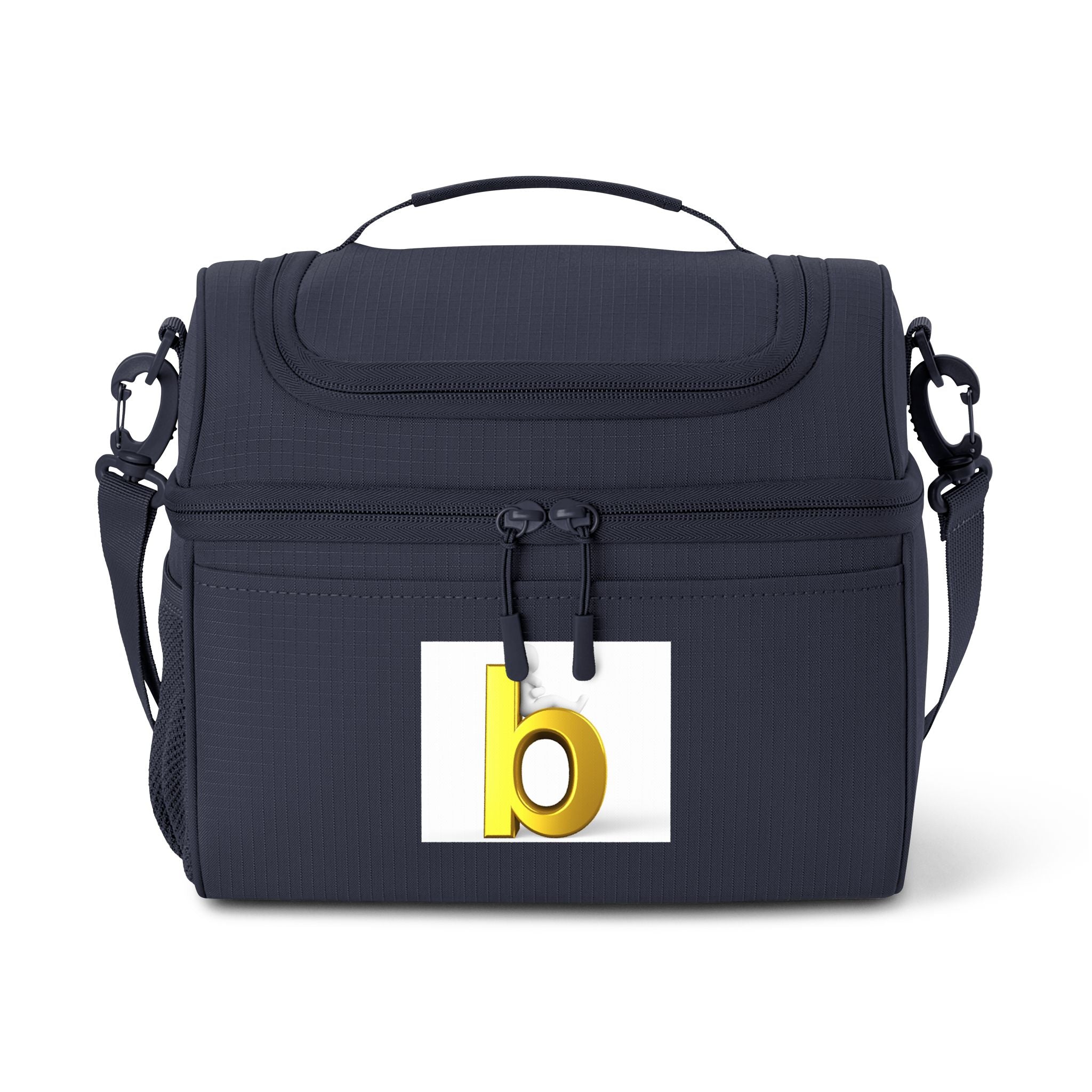 Yellow Letter B monogram Cooler Bag | Insulated lunch tote
