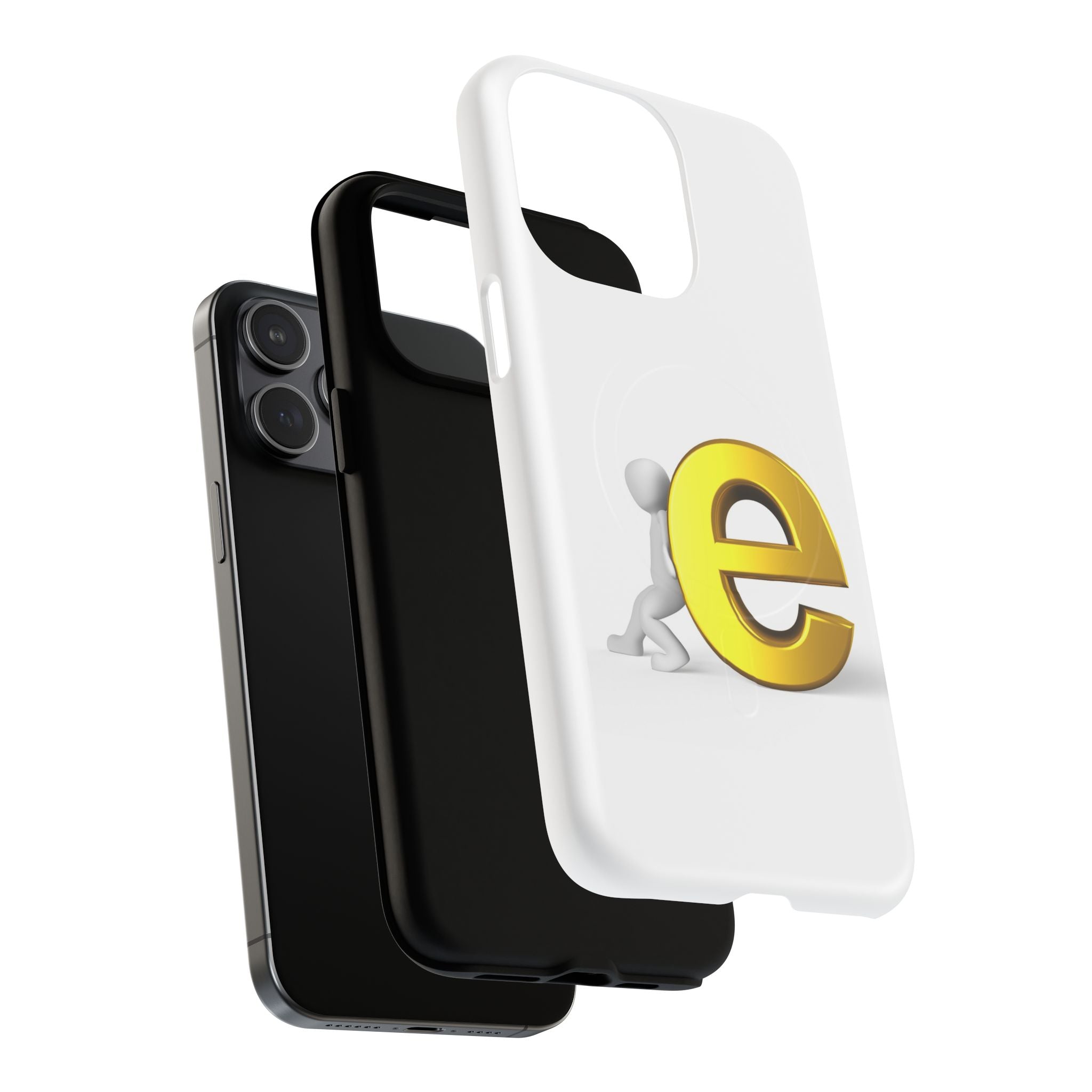 3D Gold Letter E Phone Case | Tough Magnetic Case