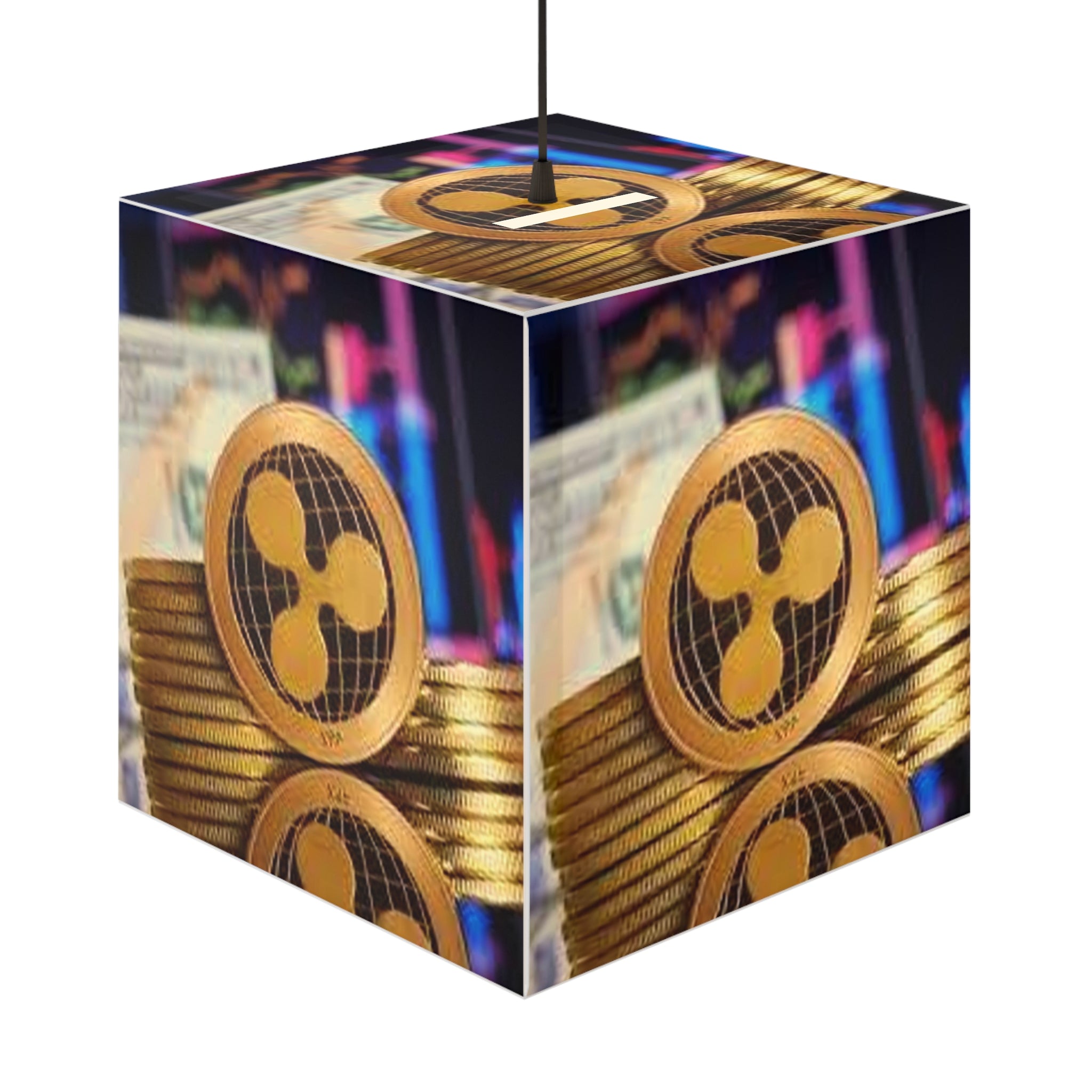 Ripple Cryptocurrency Coin Light Cube Lamp | Crypto Decor, Trading Chart Accent
