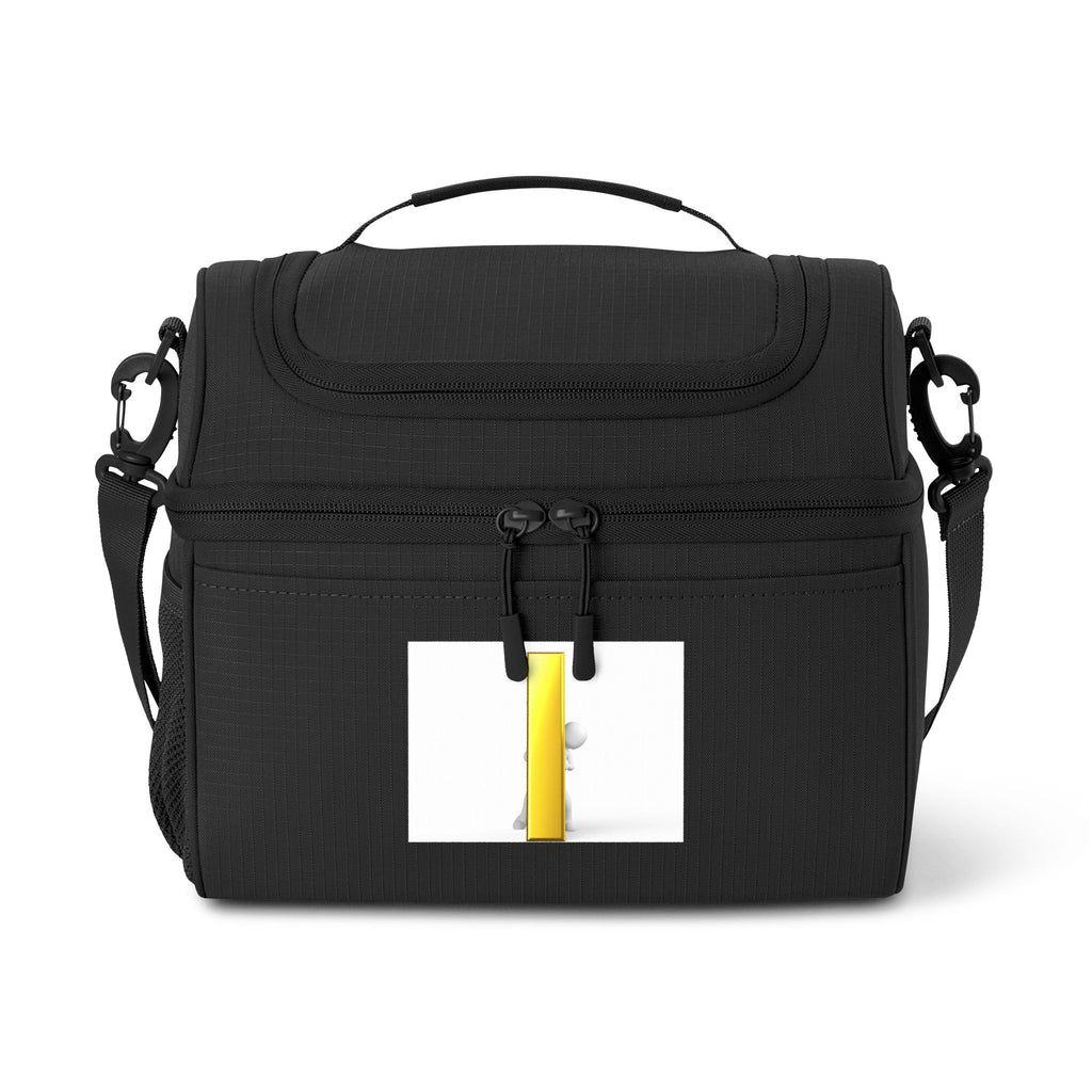 Yellow Letter i Illustration Cooler Bag | Insulated Lunch Tote