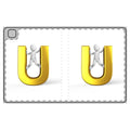 3D Gold Letter U with Climbing Figure Tablet Folio Case | Alphabet Initial U