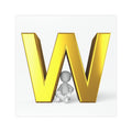 Gold Letter W with Sitting Figure Car Magnet | Initial Monogram Magnet