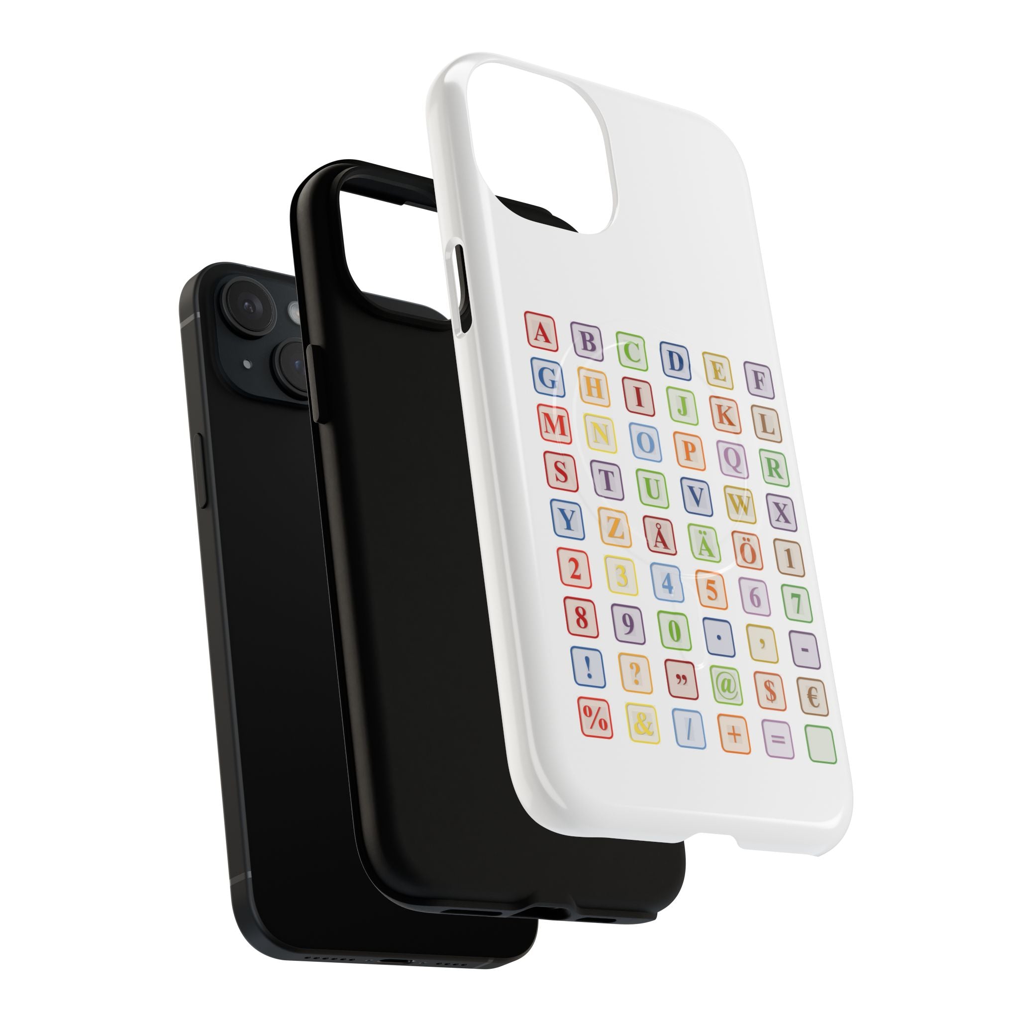 Alphabet Blocks Phone Case | Magnetic Tough Case, Colorful Letter Grid